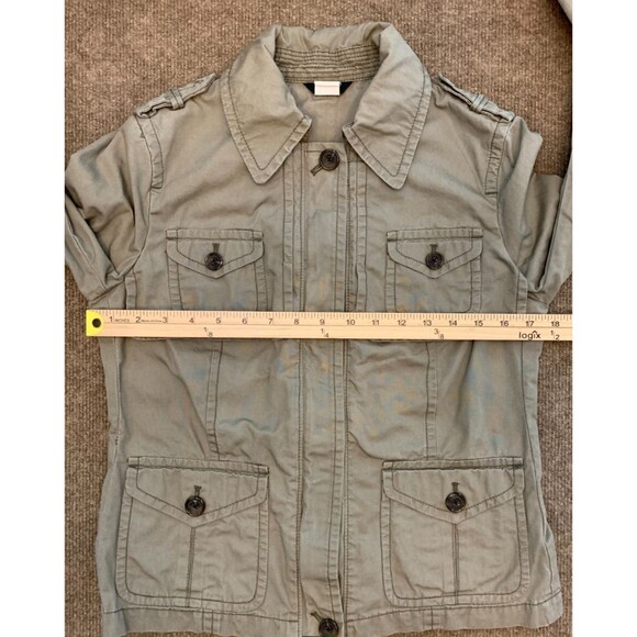 J Crew Jacket Womens 6 Military Utility Canvas Chore Barn Cargo Fitted Full Zip - Picture 5 of 10